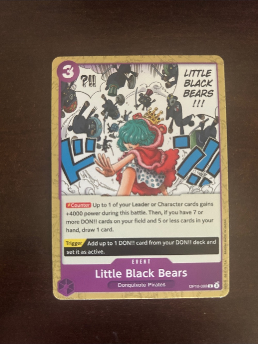 Onepiece Little Black Bears Card - Purple, Teal, Black